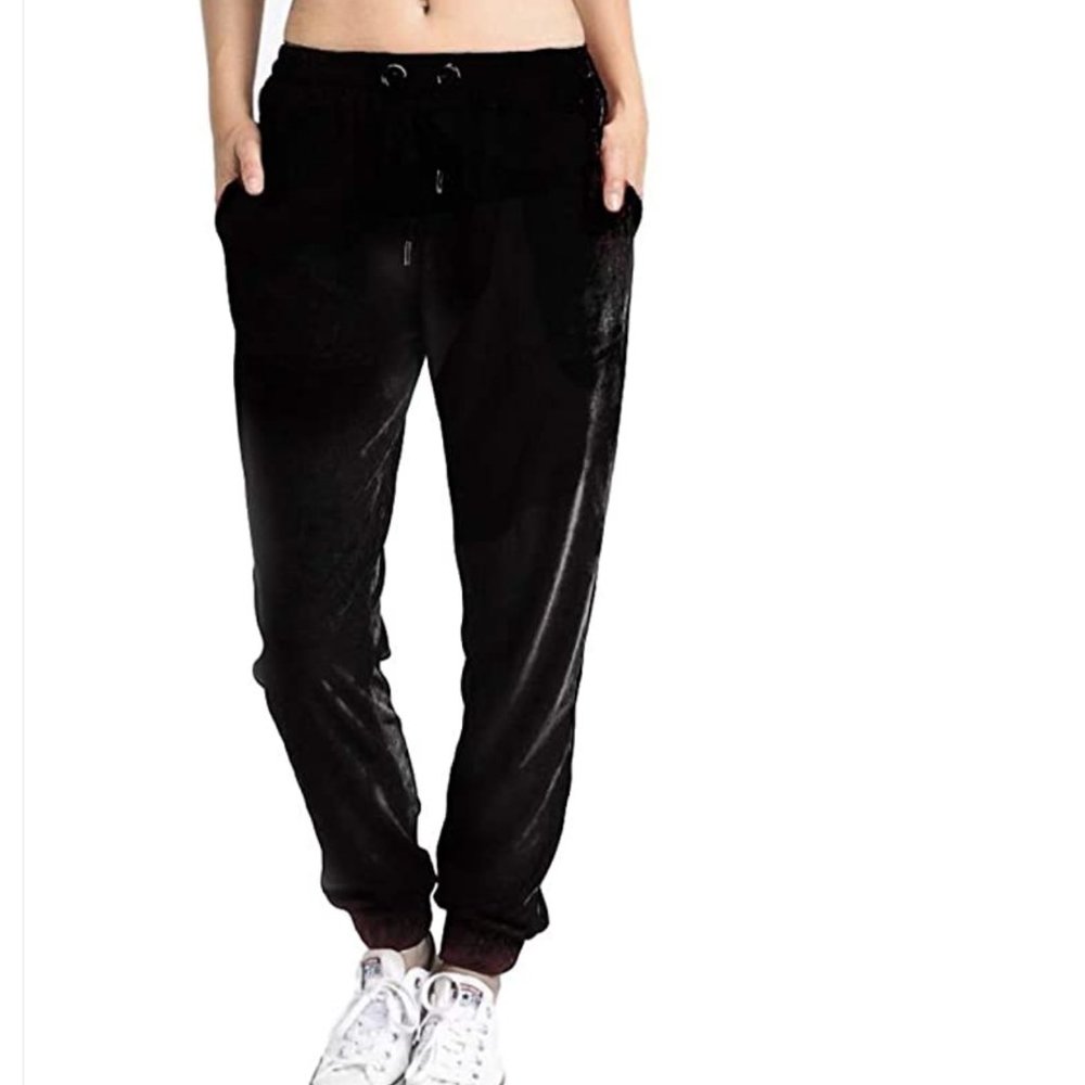 Pull On Velour Lounge Jogger Pants with Drawstring
